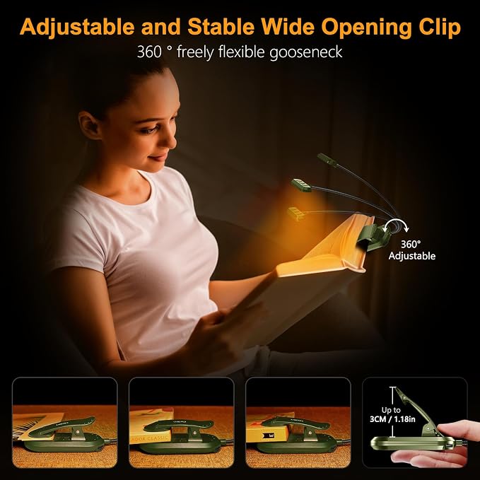 Gritin Rechargeable Book Light for Reading in Bed - Image 5