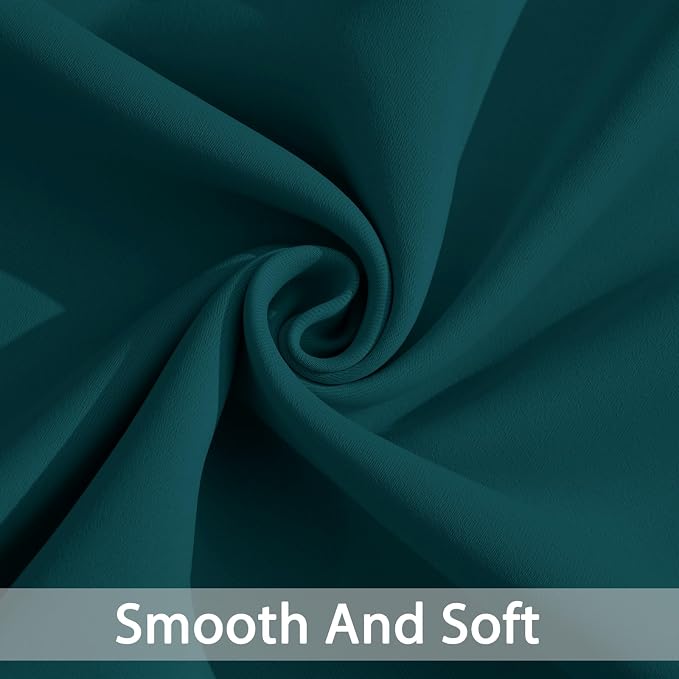 Yakamok Blackout Curtains 38x84 inch Dark Teal Thermal Drapes-Bedroom | 2 panels - Image 4
