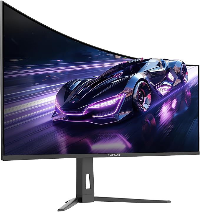 Amzfast 34 Inch 200Hz UltraWide Curved WQHD 3440x1440 Gaming Monitor, 1ms G-SYNC Compatible, 1500R, PIP/PBP, 131% sRGB, 96% DCI-P3, Height Adjustable,TÜV Rheinland, HDMI 2.1 x 2 & DP 1.4 x 1, AMZG34C8