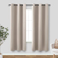 KOUFALL Greige Beige Curtains 63 Inch Length, Grommet Blackout Darkening by KOUFALL