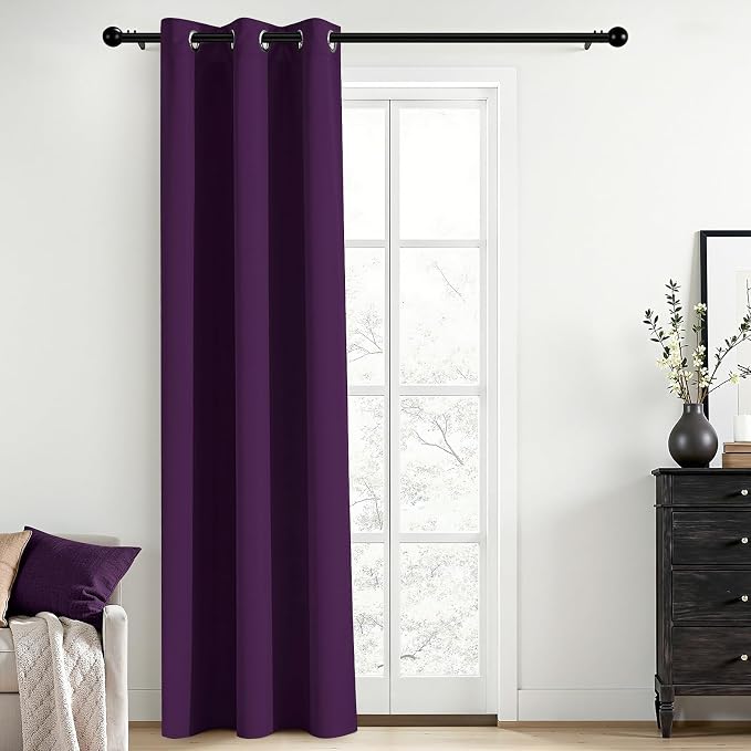 Yakamok Blackout Curtains 38x84 inch Purple Thermal Drapes-Bedroom | 1 panel by Yakamok