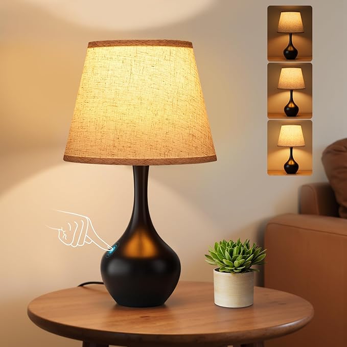 16.1" Touch Table Lamp for Nightstand, 3 Way Dimmable Small Bedroom Lamp | by SeealleLighting