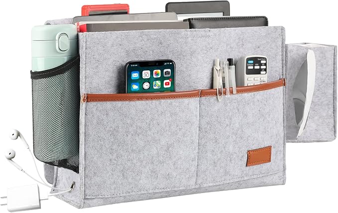 Surblue Bedside Caddy Felt Bed Storage Organizer Hanging Bag by SURBLUE