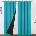 Teal Thermal 100% Blackout Curtains/52 x 95 Inch/Set of 2 Panels Room Darkening by Lemomo