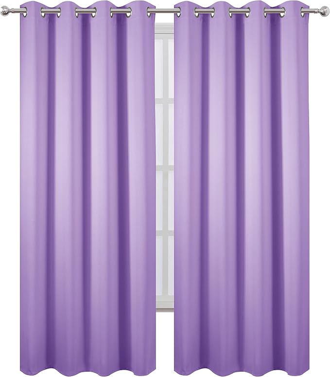 Blackout Curtains 66 x 95 inch/Lavender Curtains Set of 2 Panels/Thermal - Image 2