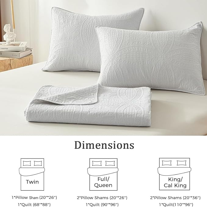 akkialla King Quilt Bedding Set, Lightweight Soft Bedspread Coverlet, Modern - Image 5