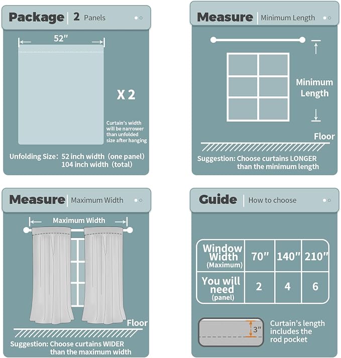 BGment Dove Grey 100% Blackout Curtains - Image 8