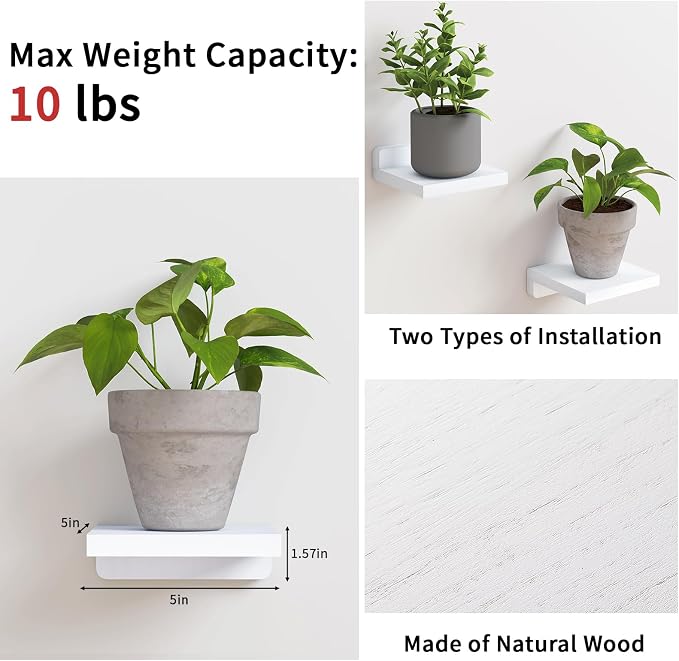 Fixwal Small Floating Shelves for Wall Decor | Rustic wood shelf for displaying - Image 3