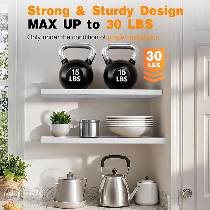 BAYKA White Floating Shelves 47.2in, Wall Mounted - Image 5
