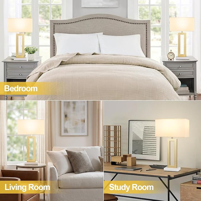 Seealle 22" Tall Bedroom Lamps for Living Room - Image 4