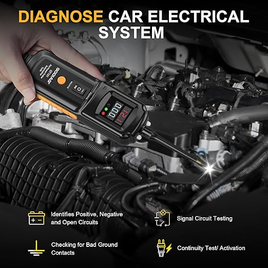 GODIAG Power Circuit Probe Tester, Auto Short Circuit, Relay Fuse Tester, Voltage Tester, 6V 40V DC Auto Electrical System Test Tool Kit, Diode Resistance Check for Motorcycle Trucks