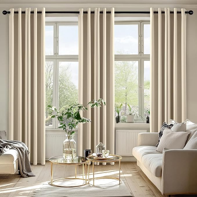 MIULEE Blackout Curtains for Bedroom 2 Panels 40 x 80 Inch Long Cream Beige | - Image 6