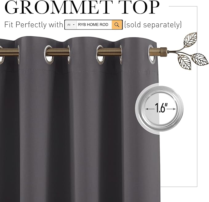 RYB HOME Privacy Curtain for Sliding Glass Door Living Room Locker Bedroom | - Image 2