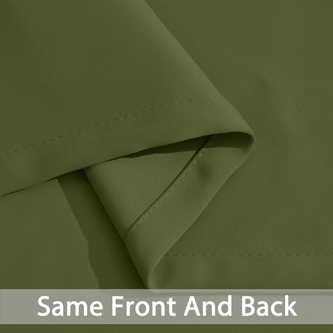 Yakamok Room Darkening Curtains 52x72 inch Length Olive Green-Living Room | 2 - Image 4