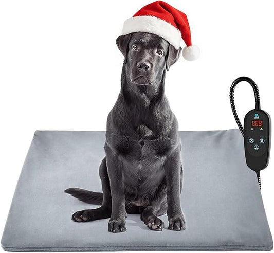 PETNF Pet Heating Pad Temperature Adjustment Anti-bite Puppy with Timer Cat Dog Heating Pad Indoor Waterproof Pet Warming Electric Heated Bed Mat Dog