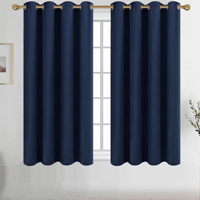 Diraysid Navy Blue Grommet Blackout Curtains by Diraysid%2C+refresh+your+life
