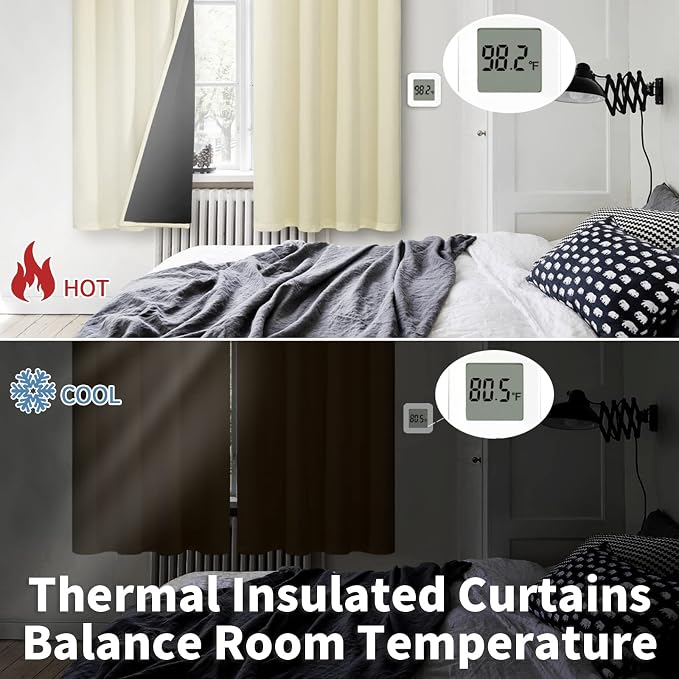 BGment Thermal Insulated 100% Blackout Curtains 84 Inch Length 2 Panels - Image 4