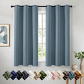 Stone Blue Blackout Curtains for Bedroom Living Room W40 x L72 Inch | 72 Inch by Woaboy