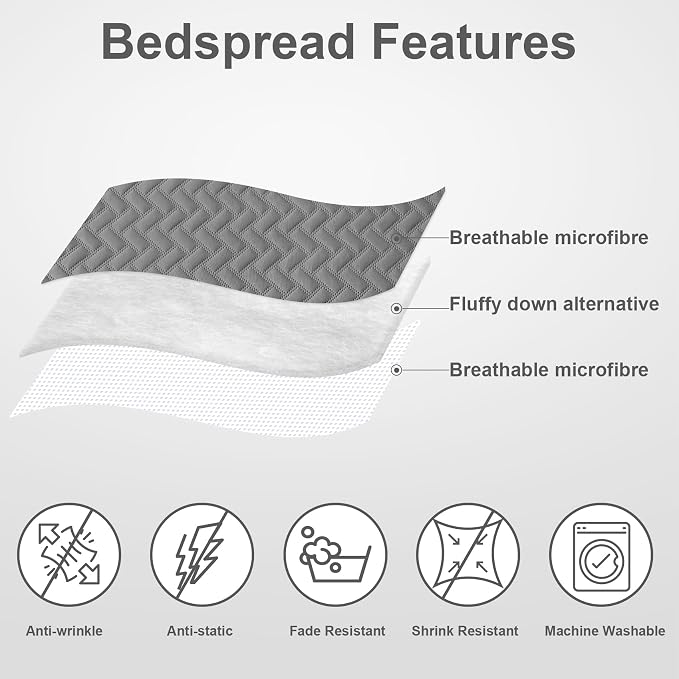 Hansleep Grey Quilt King Size - Image 4