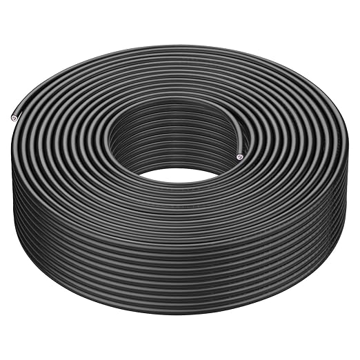 Solar Panel Wire - iGreely 200Ft 10 Gauge 10AWG Tinned Copper PV Wire Solar Panel Extension Cable UV Resistant Cable for Boat Marine Automotive RV Solar Panel Outdoor - Black