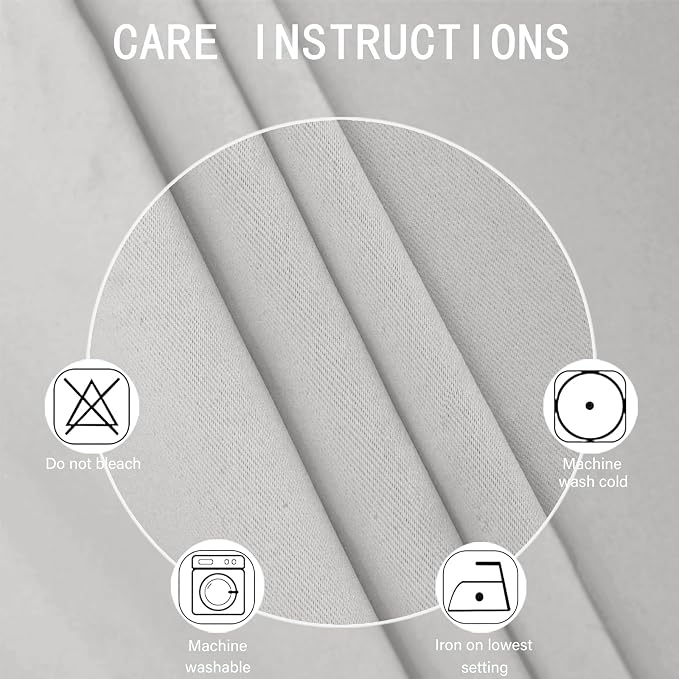 Light Grey Blackout Curtains 38 x 63 Inch Length/Set of 2 Curtain - Image 4