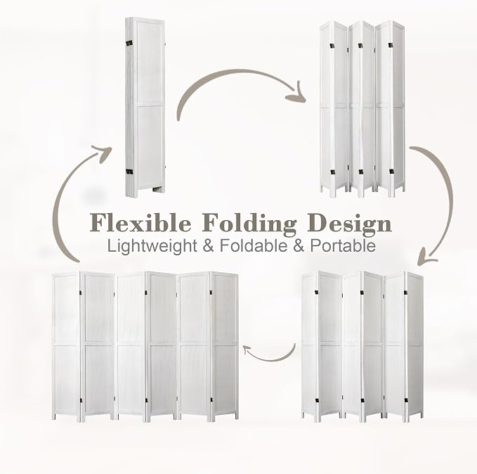 WelFurGeer 6 Panel Room Divider Screen - Image 4