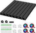 Cable Raceway - Magnetic Cable Management Under Desk with Upgraded Aesthetic Large Hole, Cord Organizer Kit for Hiding Computer, Gaming Desk, Network, Power Cord, TV - 8PCS 8x15.7in Black