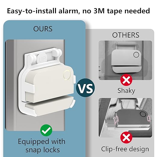 Garage Door Bracket for Ring Alarm Contact Sensor 2nd Gen – White Mount with Snap Clip & Screws – Secure Fit, Easy Install, Ring Compatible Accessory (1-Pack, Sensor Not Included)