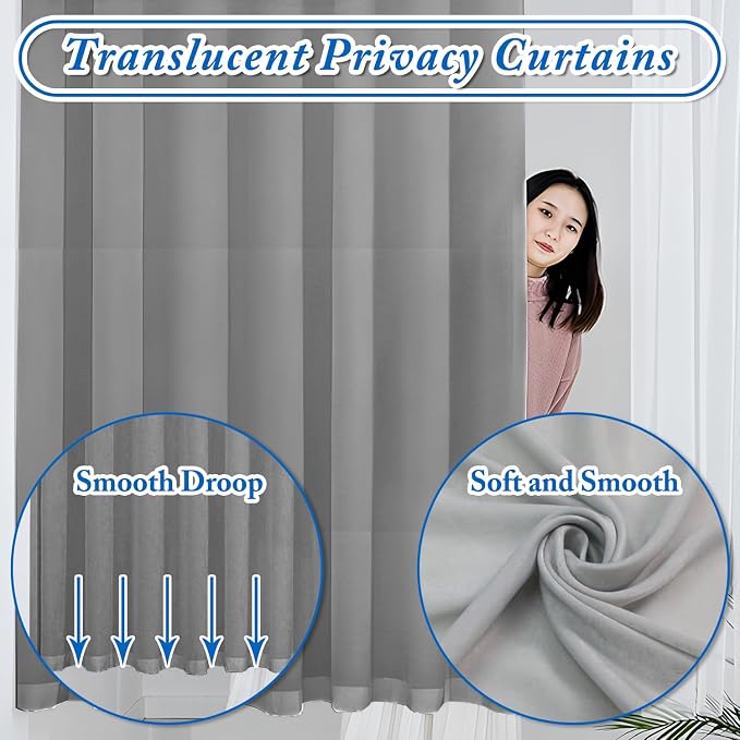 Privacy Partition Curtains, U Shaped Rod - Image 4
