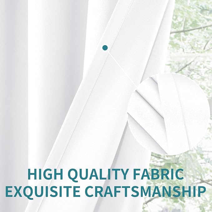 BGment White Curtains 36 Inch Length, Cafe Drapes - Image 5