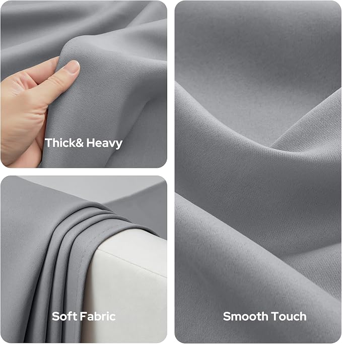 HOMEIDEAS Blackout Curtains for Bedroom 52 X 96 Inch Long 2 Panels Set Light - Image 5
