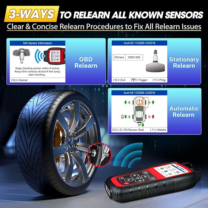 2026 Autel MaxiTPMS TS508WF KIT TPMS Programming Tool, WiFi Ver. of TS508K TS508 TS501 TS601 with 120bucks 4PCS 315 433MHz MX Sensors, Relearn Activiate All Sensor, Clear TPMS DTCs, Lifetime Update