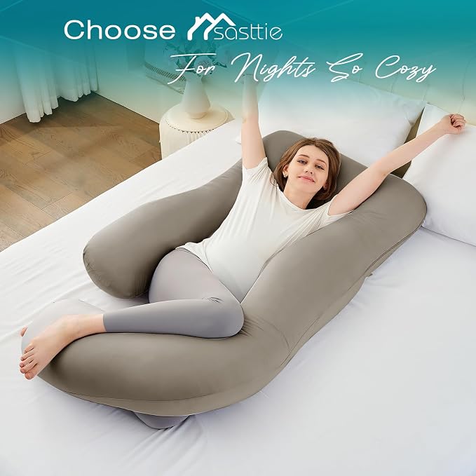 Cooling Pregnancy Pillows for Sleeping, Linen | Sasttie Maternity Pillow - Image 6