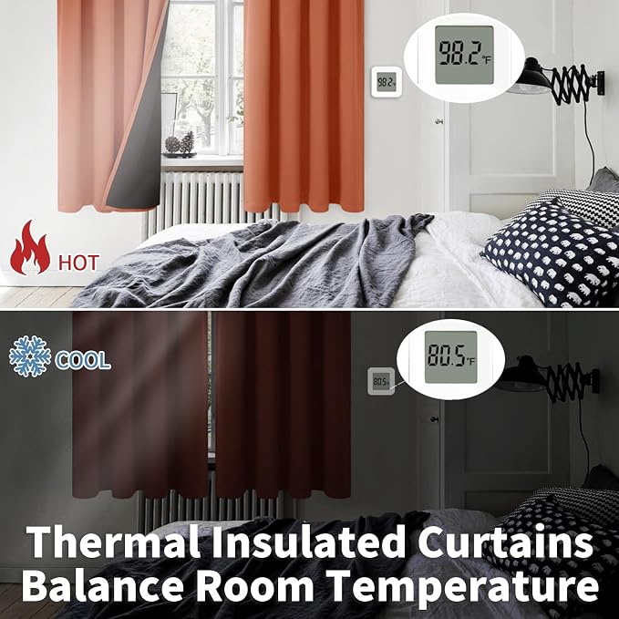 BGment Terracotta Blackout Curtains - Image 4