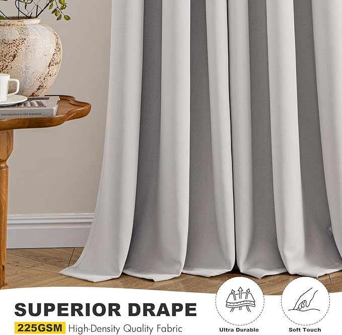 MIULEE Blackout Curtains for Bedroom 2 Panels 40 x 72 Inch Long Cobblestone | - Image 5