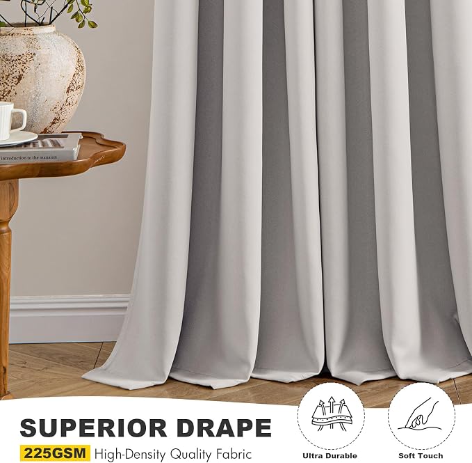 MIULEE Blackout Curtains for Bedroom 2 Panels 40 x 84 Inch Long Cobblestone | - Image 5