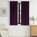 PRIMROSE Purple Velvet Curtains 63 inch Long by PRIMROSE