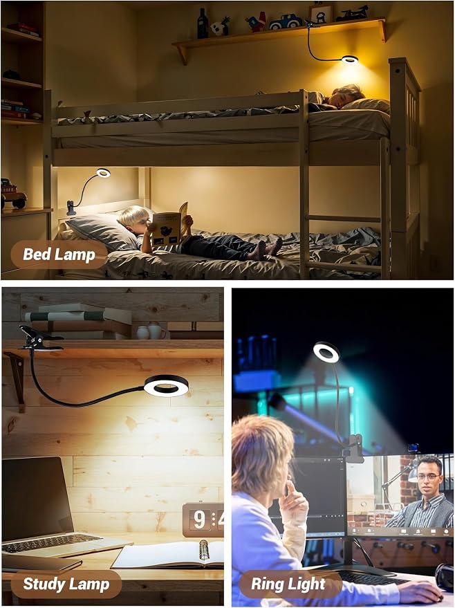 Clip on Lamp, 5 Colors+10 Brightness Memory LED Desk Lamp - Image 6