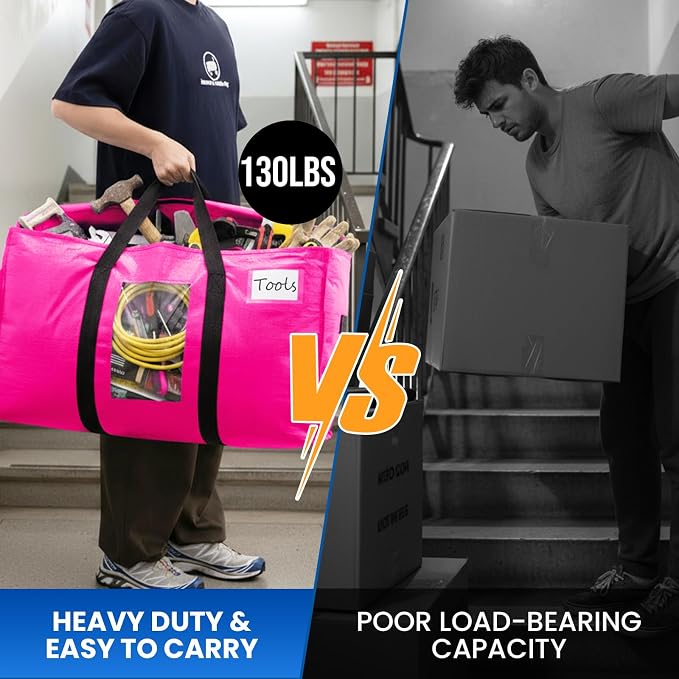 TAILI 4 Pack Pink Extra Large Moving Bags, Storage Bags - Image 7