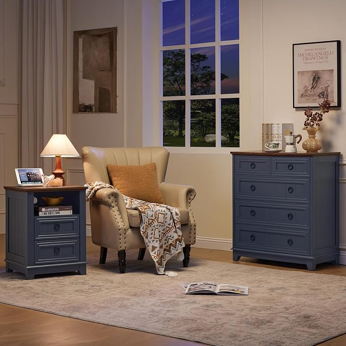 Joaxswe Farmhouse 5 Drawer Dresser - Image 8