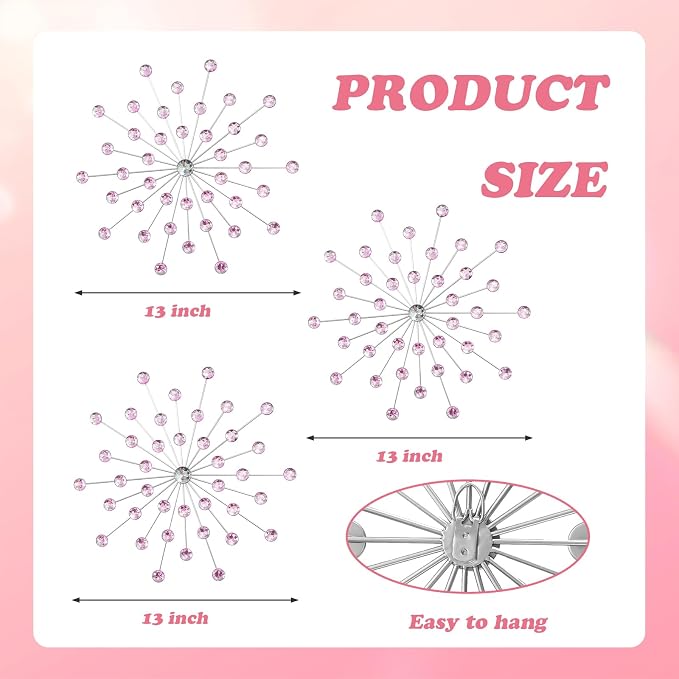 ZEXUIRU 3 Set Silver Starburst Wall Art - Image 7