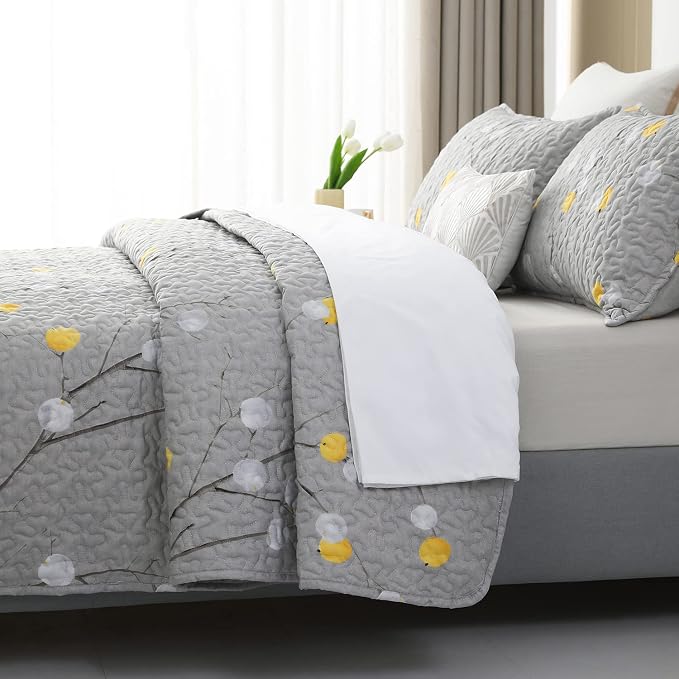 DURLENGEN Quilt Set California King Size 3Pcs, Soft Microfiber Lightweight - Image 3