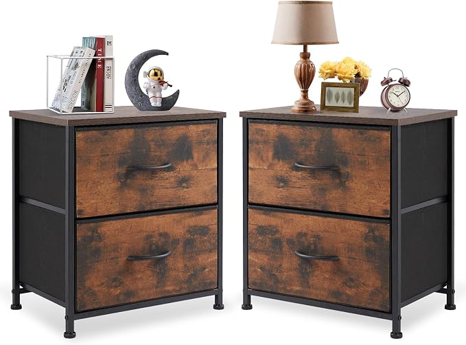 DUMOS Nightstand Set of 2, Small Dresser by DumosLifestyle
