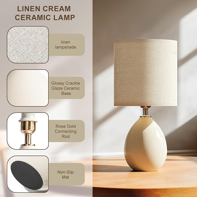 18.5" Table Lamps Set of 2 for Living Room Bedroom, Bedside Lamps for Night - Image 4