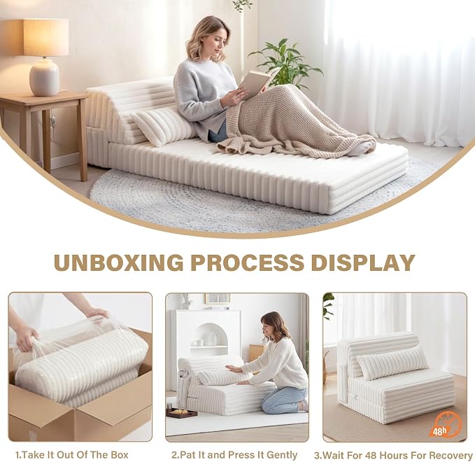 Folding Sofa Bed Convertible Sleeper Chair Mattress - Image 9