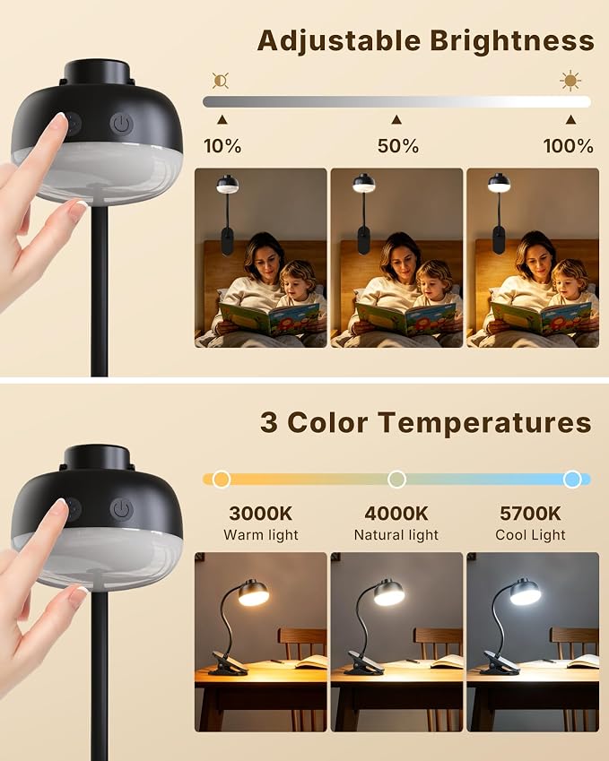Pebble-Shaped Clip on Reading Light - Image 6