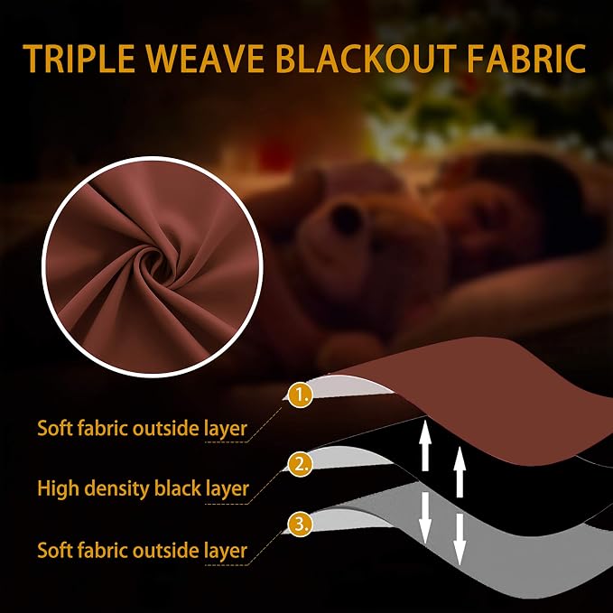 KOUFALL Rust Western Curtains for Bedroom 72 Inch Length 2 Panels Set Blackout - Image 8