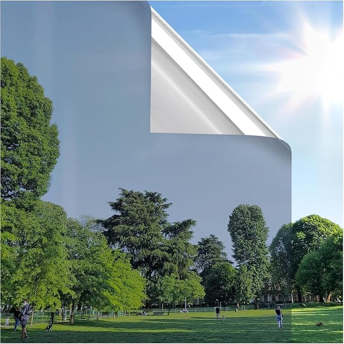 rabbitgoo Window Privacy Film One Way, 17.5" x 157.4", Heat Sun Blocking Anti by rabbitgoo