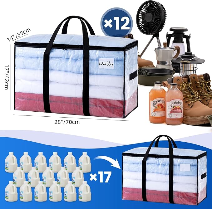 TAILI 12 Pack Clear Extra Large Moving Bags, Storage Bag - Image 6