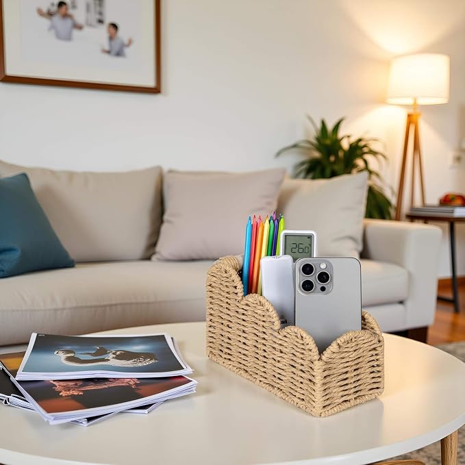 CubesLand Bedside Table Desk Organizer Caddy, Remote Pen&Pencil Holder Cup | - Image 4